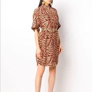 Zimmermann Brown and Cream Zebra Print Dress